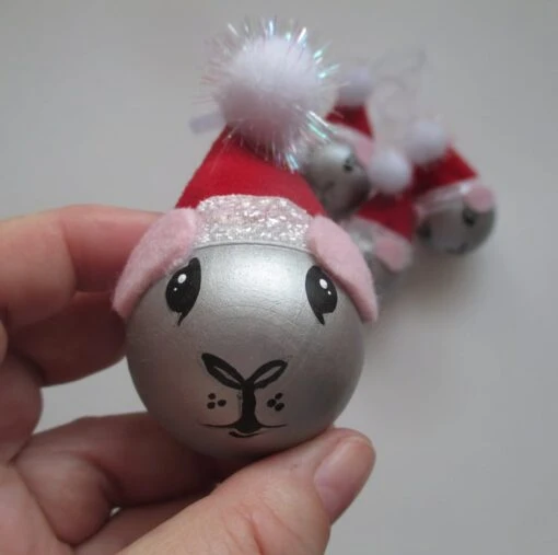 Guinea Pig Christmas Tree Bauble Hanging Decorations Silver Beautiful Bundle -Christmas Homeware & Accessories Shop featureditemlargei 1487