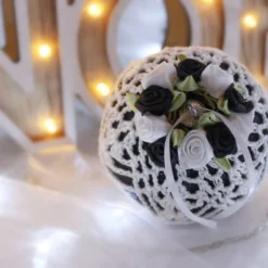 Black And White Crochet Lace Vintage Style Christmas Bauble, U3 -Christmas Homeware & Accessories Shop featureditemlargei 1499