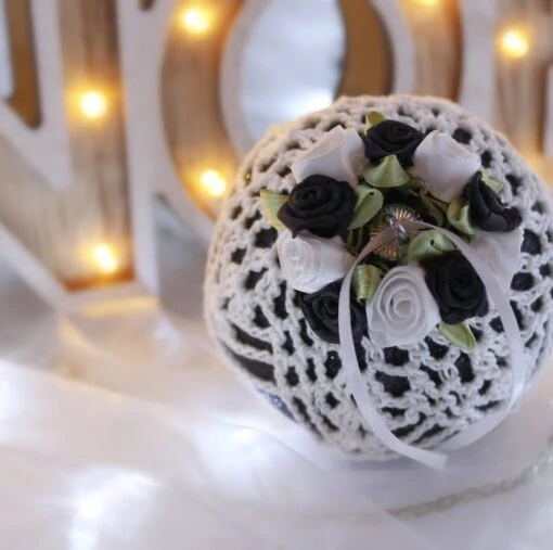 Black And White Crochet Lace Vintage Style Christmas Bauble, U3 -Christmas Homeware & Accessories Shop featureditemlargei 1499