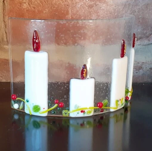 Fused Glass Christmas Advent Candles Freestanding Curved Arch Panel Decoration -Christmas Homeware & Accessories Shop featureditemlargei 1510