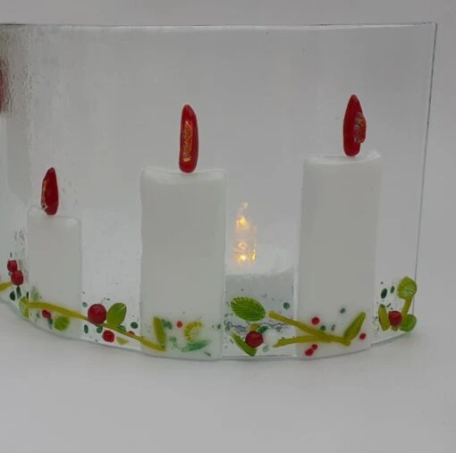 Fused Glass Christmas Advent Candles Freestanding Curved Arch Panel Decoration -Christmas Homeware & Accessories Shop featureditemlargei 1512