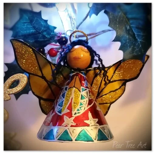 Medium: Tin Angel Christmas Tree Decoration (dark Pink) -Christmas Homeware & Accessories Shop featureditemlargei 1518