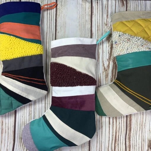 Bright Handmade Christmas Stocking- Patchwork, Cosy Quilted, Punch Hook! Luxury -Christmas Homeware & Accessories Shop featureditemlargei 152