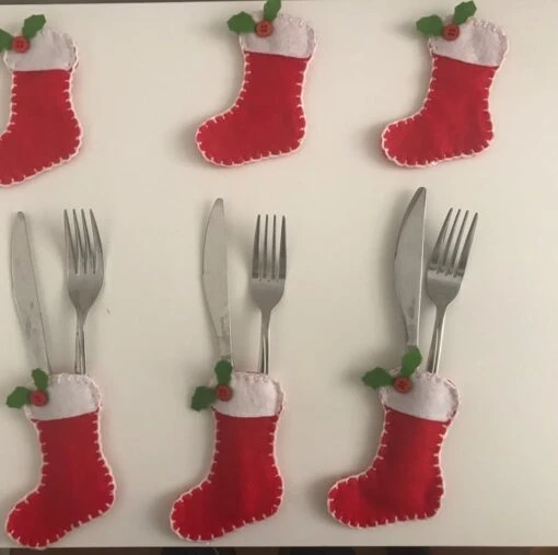 Felt Stockings Cutlery Holders, Christmas Table Decoration, Christmas Cutlery Ho -Christmas Homeware & Accessories Shop featureditemlargei 1530