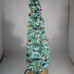 Slim Green Glittery Ceramic Xmas Christmas Tree Table Lamp Ornament Decoration. -Christmas Homeware & Accessories Shop featureditemlargei 1534