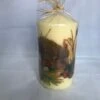 Decorated Candle Hedgehog In Snow Winter Christmas Decoupage Unusual 18cms