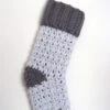 Crocheted Christmas Stocking In Grey