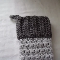 Crocheted Christmas Stocking In Grey -Christmas Homeware & Accessories Shop featureditemlargei 1553