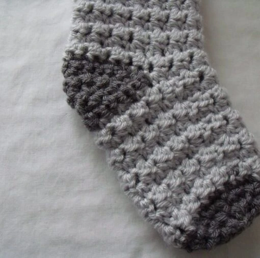 Crocheted Christmas Stocking In Grey -Christmas Homeware & Accessories Shop featureditemlargei 1554