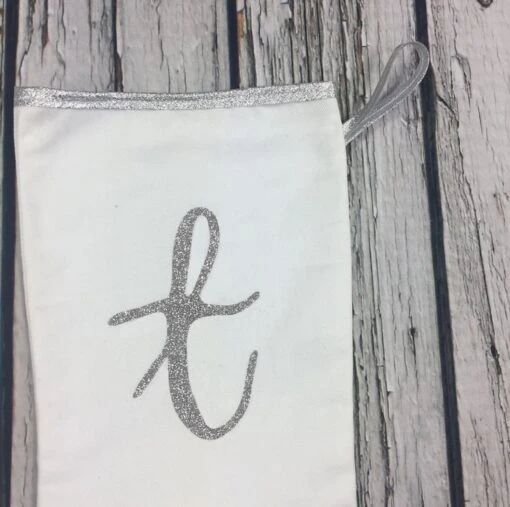 Custom Christmas Stocking- Letter White Silver Decoration, Personalized Monogram -Christmas Homeware & Accessories Shop featureditemlargei 1559