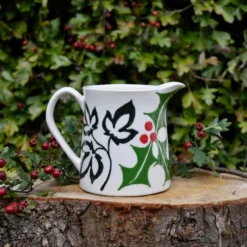 Christmas Holly & Ivy Milk Jug - Hand Painted -Christmas Homeware & Accessories Shop featureditemlargei 1564