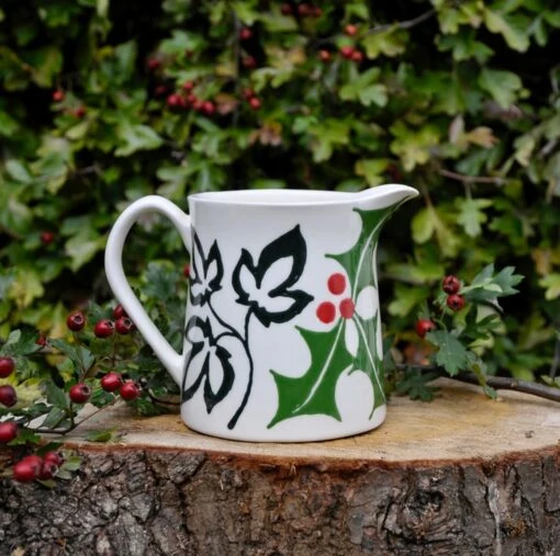 Christmas Holly & Ivy Milk Jug - Hand Painted -Christmas Homeware & Accessories Shop featureditemlargei 1564