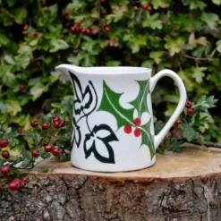 Christmas Holly & Ivy Milk Jug - Hand Painted -Christmas Homeware & Accessories Shop featureditemlargei 1565