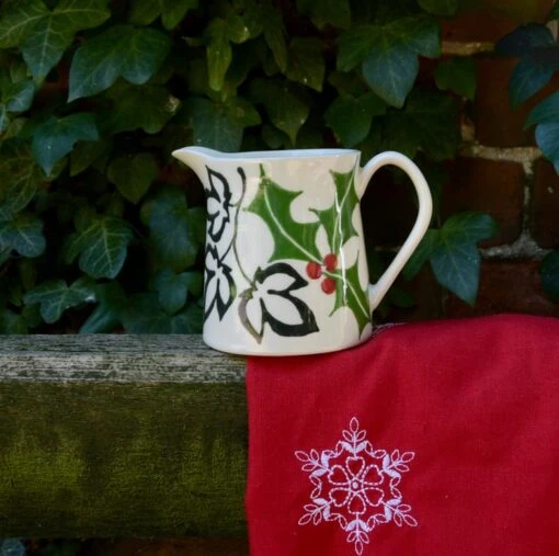 Christmas Holly & Ivy Milk Jug - Hand Painted -Christmas Homeware & Accessories Shop featureditemlargei 1566