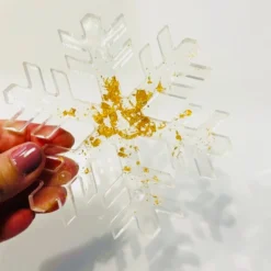 Snowflake Christmas Coasters, Gold Christmas Decor, Christmas Decorations
