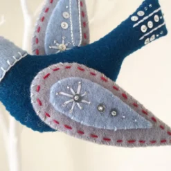 Wool Felt Bird Ornament, Christmas Tree Decoration, Mmmcrafts Snowbird Ornament -Christmas Homeware & Accessories Shop featureditemlargei 1586
