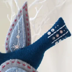 Wool Felt Bird Ornament, Christmas Tree Decoration, Mmmcrafts Snowbird Ornament -Christmas Homeware & Accessories Shop featureditemlargei 1587