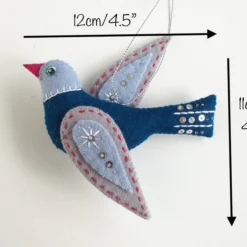 Wool Felt Bird Ornament, Christmas Tree Decoration, Mmmcrafts Snowbird Ornament -Christmas Homeware & Accessories Shop featureditemlargei 1588