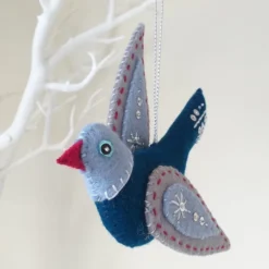 Wool Felt Bird Ornament, Christmas Tree Decoration, Mmmcrafts Snowbird Ornament -Christmas Homeware & Accessories Shop featureditemlargei 1589