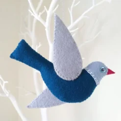 Wool Felt Bird Ornament, Christmas Tree Decoration, Mmmcrafts Snowbird Ornament -Christmas Homeware & Accessories Shop featureditemlargei 1591