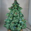Green Ceramic Glittery Xmas Christmas Tree Table Lamp Light Ornament Decoration.