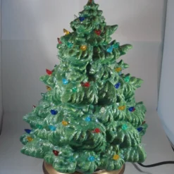 Green Ceramic Glittery Xmas Christmas Tree Table Lamp Light Ornament Decoration. -Christmas Homeware & Accessories Shop featureditemlargei 1595