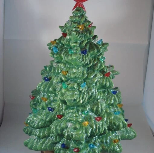 Green Ceramic Glittery Xmas Christmas Tree Table Lamp Light Ornament Decoration. -Christmas Homeware & Accessories Shop featureditemlargei 1596