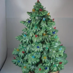 Green Ceramic Glittery Xmas Christmas Tree Table Lamp Light Ornament Decoration. -Christmas Homeware & Accessories Shop featureditemlargei 1597