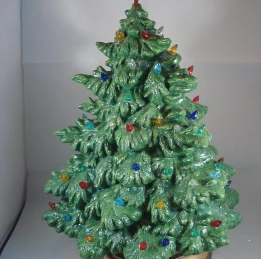 Green Ceramic Glittery Xmas Christmas Tree Table Lamp Light Ornament Decoration. -Christmas Homeware & Accessories Shop featureditemlargei 1597