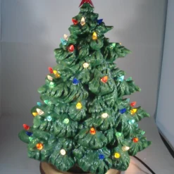 Green Ceramic Glittery Xmas Christmas Tree Table Lamp Light Ornament Decoration. -Christmas Homeware & Accessories Shop featureditemlargei 1599