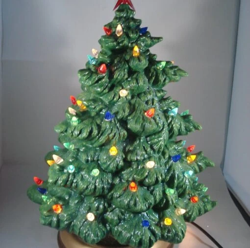 Green Ceramic Glittery Xmas Christmas Tree Table Lamp Light Ornament Decoration. -Christmas Homeware & Accessories Shop featureditemlargei 1599