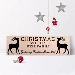 Personalised Christmas Reindeer Wood Sign - 4 Colours -Christmas Homeware & Accessories Shop featureditemlargei 1615