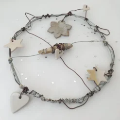 Christmas Wreath, Wire Sculpture, Wall Art, Christmas Decoration, Wire, Pottery