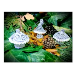 Silver Toadstool Christmas Decorations Set Of 3 -Christmas Homeware & Accessories Shop featureditemlargei 1659