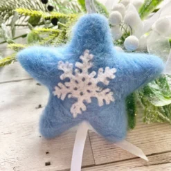 Set Of Needle Felted Christmas Snowflake Baubles -Christmas Homeware & Accessories Shop featureditemlargei 1669