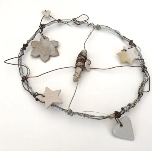 Christmas Wreath, Wire Sculpture, Wall Art, Christmas Decoration, Wire, Pottery -Christmas Homeware & Accessories Shop featureditemlargei 168