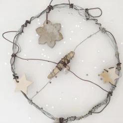 Christmas Wreath, Wire Sculpture, Wall Art, Christmas Decoration, Wire, Pottery -Christmas Homeware & Accessories Shop featureditemlargei 169