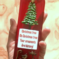 Handmade Fused Glass 3D Christmas Cat Hanging Picture Decoration - Festive Decor -Christmas Homeware & Accessories Shop featureditemlargei 1695