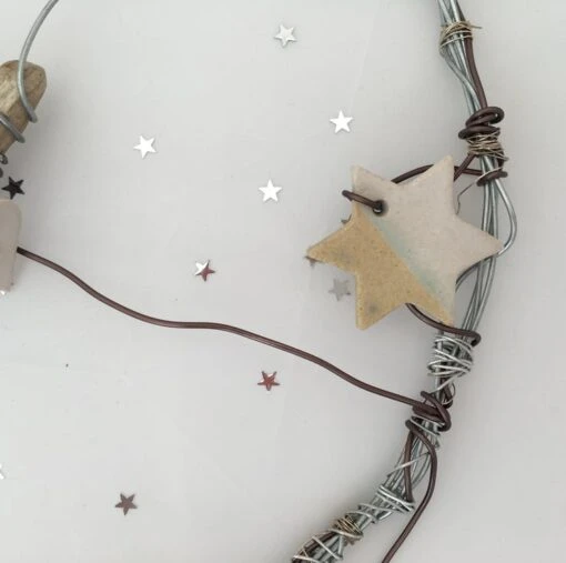 Christmas Wreath, Wire Sculpture, Wall Art, Christmas Decoration, Wire, Pottery -Christmas Homeware & Accessories Shop featureditemlargei 171