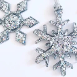 Glittery Christmas Decorations, Silver Christmas Decor, Tree Decorations -Christmas Homeware & Accessories Shop featureditemlargei 1721