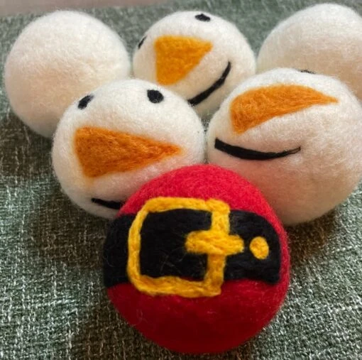 6 Wool Dryer Balls XL, Natural Fabric Softener, Reusable, CHRISTMAS EDITION -Christmas Homeware & Accessories Shop featureditemlargei 1724