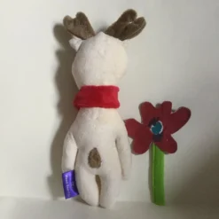 Ivory Reindeer Handmade Plushie With Red Scarf, Christmas Gift -Christmas Homeware & Accessories Shop featureditemlargei 1739