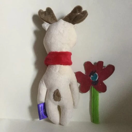 Ivory Reindeer Handmade Plushie With Red Scarf, Christmas Gift -Christmas Homeware & Accessories Shop featureditemlargei 1739