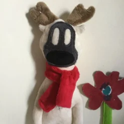 Ivory Reindeer Handmade Plushie With Red Scarf, Christmas Gift -Christmas Homeware & Accessories Shop featureditemlargei 1740