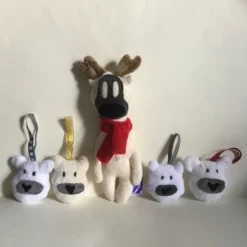Ivory Reindeer Handmade Plushie With Red Scarf, Christmas Gift -Christmas Homeware & Accessories Shop featureditemlargei 1741