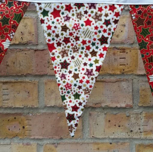 Bunting In Christmas Stars Fabric. Free Uk Delivery. -Christmas Homeware & Accessories Shop featureditemlargei 1756