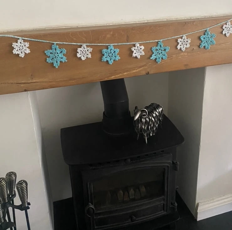 Christmas Snowflake Bunting Garland 1 Christmas Snowflake Bunting Garland