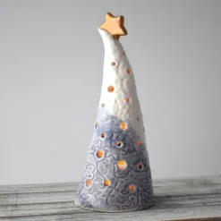 A310 Ceramic Christmas Tree Tea Light Holder (UK Postage Free)