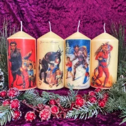 Set Of Four Kitsch Festive Christmas Krampus Scented Candles -Christmas Homeware & Accessories Shop featureditemlargei 1806
