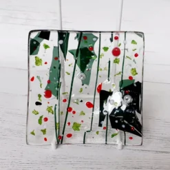 Fused Glass Christmas-themed Tealight Holder, Trinket Or Bonbon Dish -Christmas Homeware & Accessories Shop featureditemlargei 1815